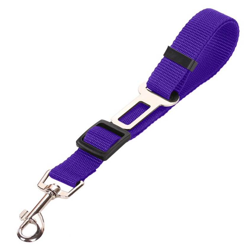 Adjustable Safety Pet Seat Belt - Purple