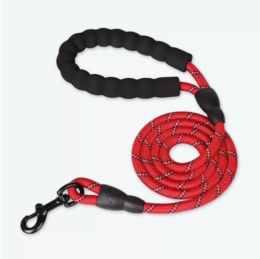 1.5 Meter Reflective Pet Rope Lead / Leash With Metal Clip Hook - Red