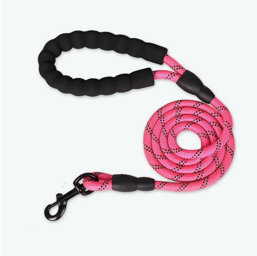 1.7 Meter Reflective Pet Rope Lead / Leash With Metal Clip Hook - Pink