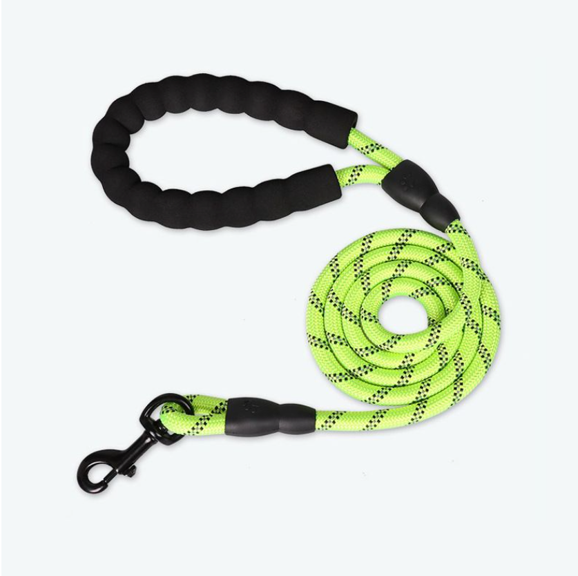 1.7 Meter Reflective Pet Rope Lead / Leash With Metal Clip Hook - Yellow