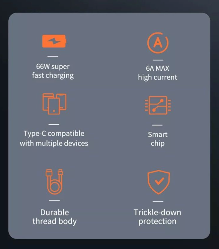 
                  
                    2 Pack USB Braided 6A 66W Fast Charge Compatible cable - Type C - Black - 2 m
                  
                