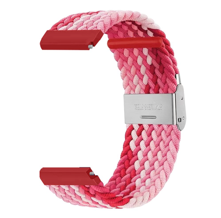 20mm Braided Fabric Band for Samsung, Huawei, Garmin Watches - Strawberry