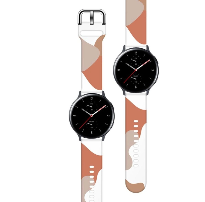 20mm Morandi Silicone Sport Band for Samsung Galaxy Watch - Red & Brown
