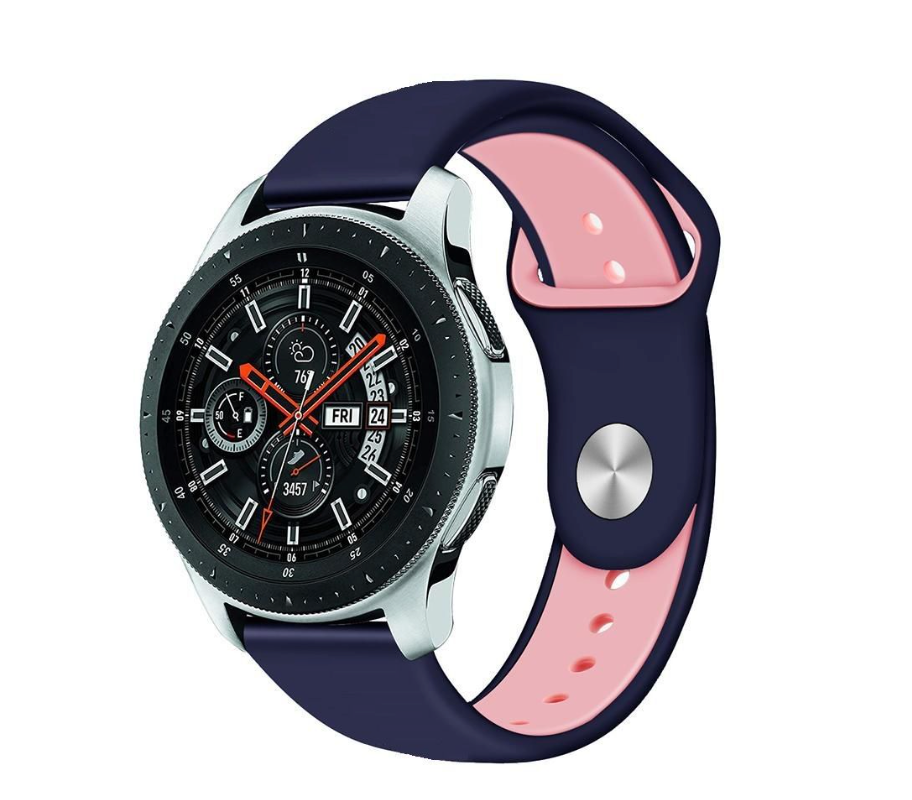 20mm Silicone Sport Band for Samsung Galaxy Watch - Navy Blue & Pink