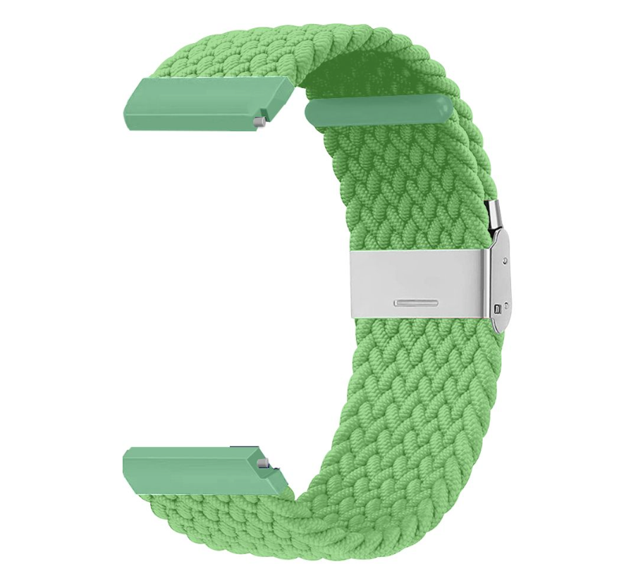 22mm Adjustable Fabric Braided Band For Samsung / Huawei / Garmin Watches - Pistachio