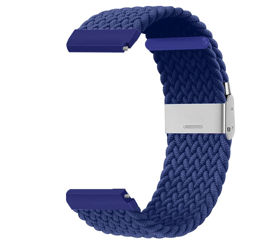 22mm Fabric Braided Band For Samsung / Huawei / Garmin Watches - Cold Blue