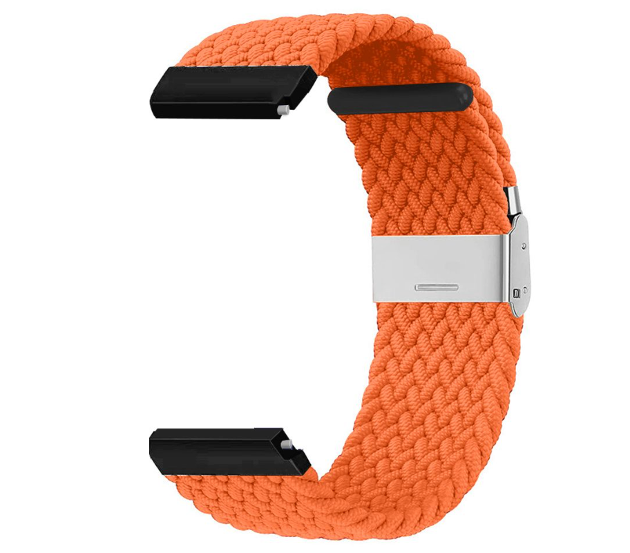 22mm Fabric Braided Band For Samsung / Huawei / Garmin Watches - Orange
