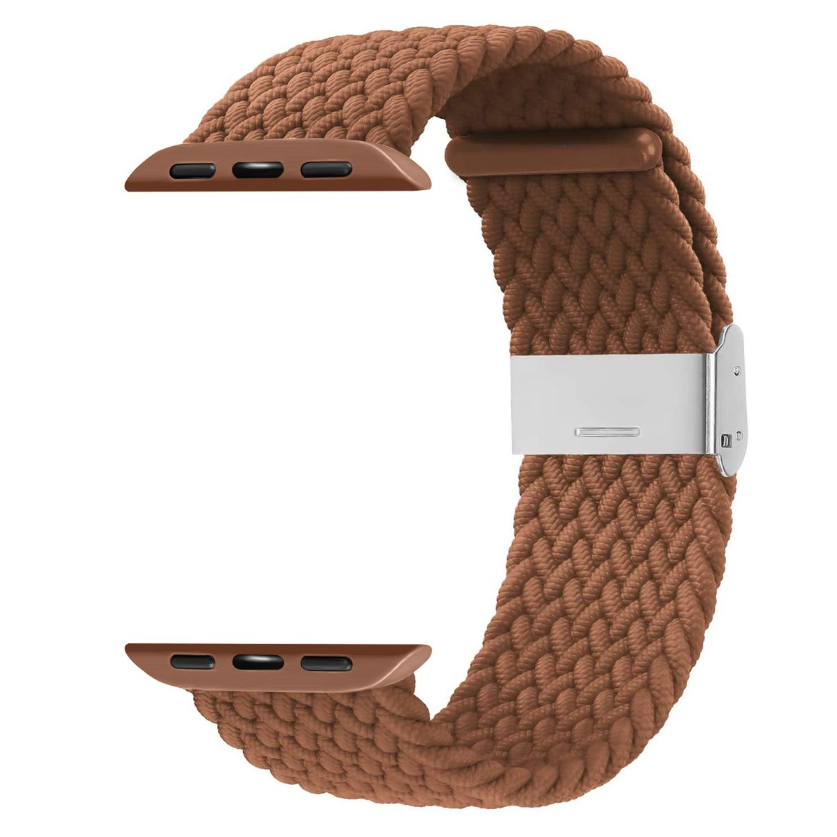 Adjustable Fabric Braided Watch Strap/Band For Apple Watch - 42/44/45/49mm - Coffee