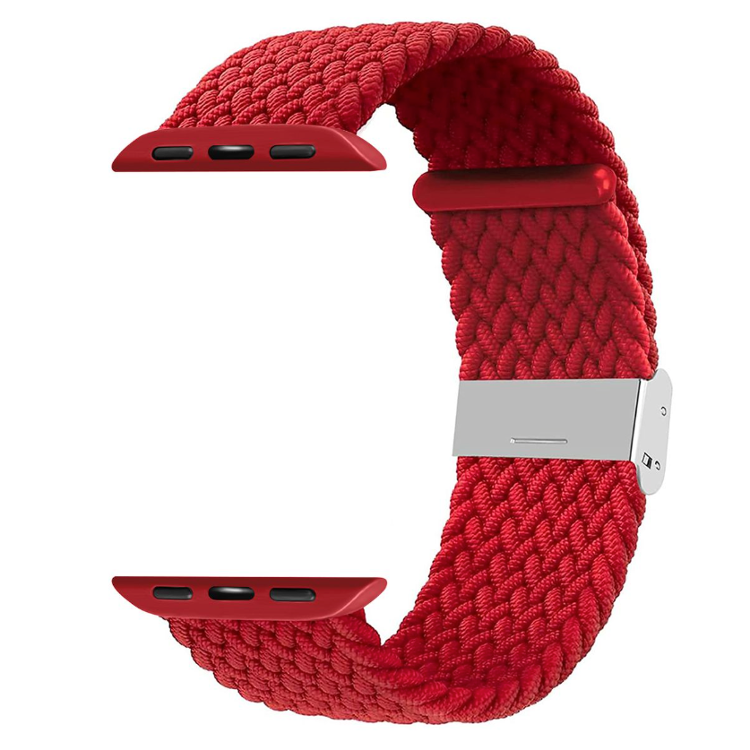 Adjustable Fabric Braided Watch Strap/Band For Apple Watch - 42/44/45/49mm - Red