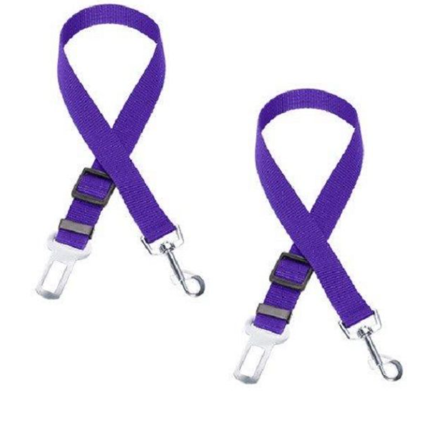 Adjustable Safety Pet Seat Belt - 2 Pack - Purple
