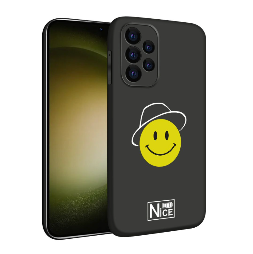 Cartoon Design Phone Cover for Samsung A73 - Smiley Hat