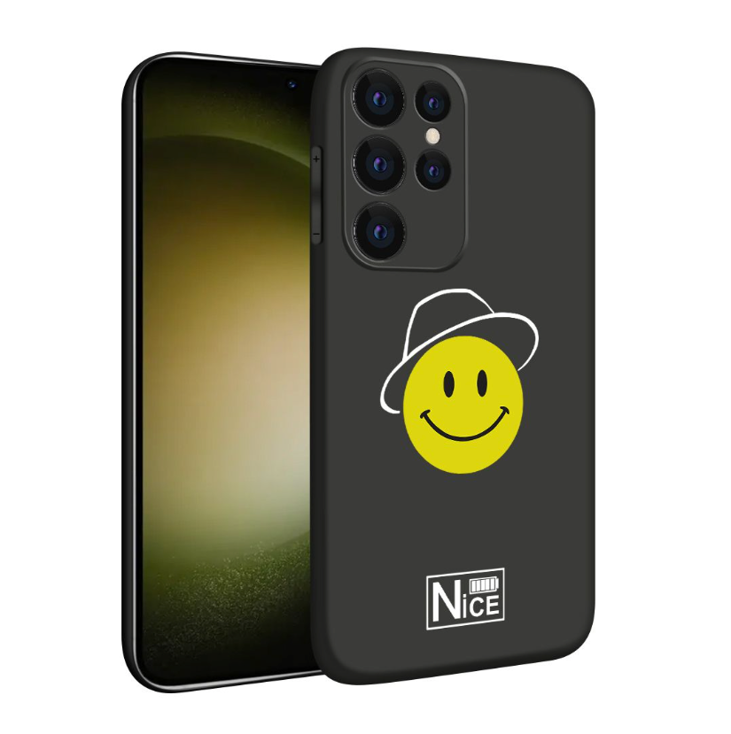 Cartoon Design Phone Cover for Samsung S22 Ultra - Hat Smiley
