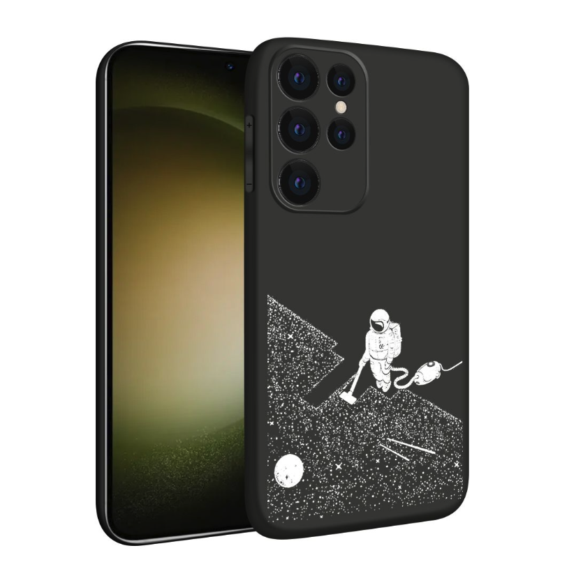 Cartoon Design Phone Cover for Samsung S22 Ultra - Moon vacuum