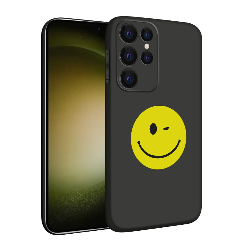 Cartoon Design Phone Cover for Samsung S22 Ultra - Winking Smiley