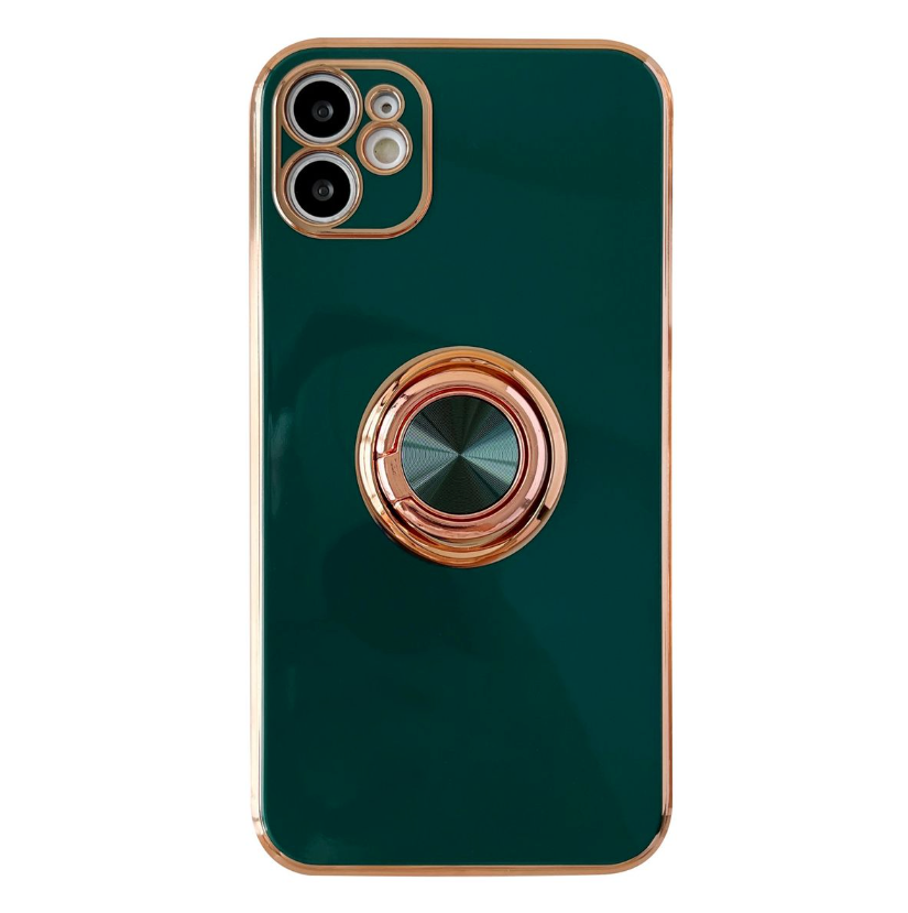 Classic Electroplated Design Phone Cover For iPhone 12 - Dark Green