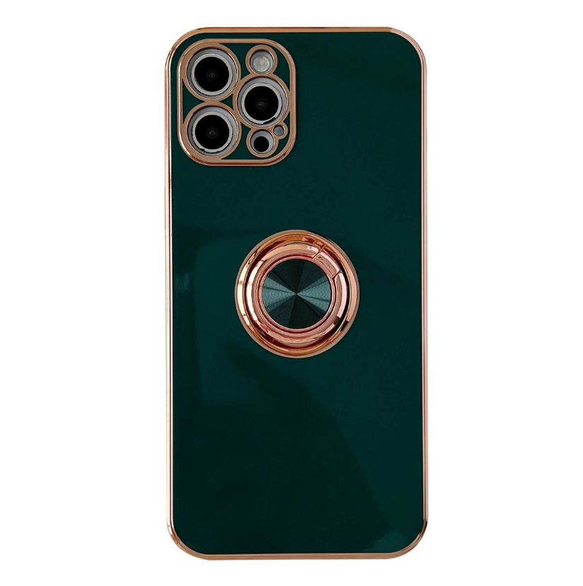 Classic Electroplated Design Phone Cover For iPhone 12 Pro Max - Dark Green
