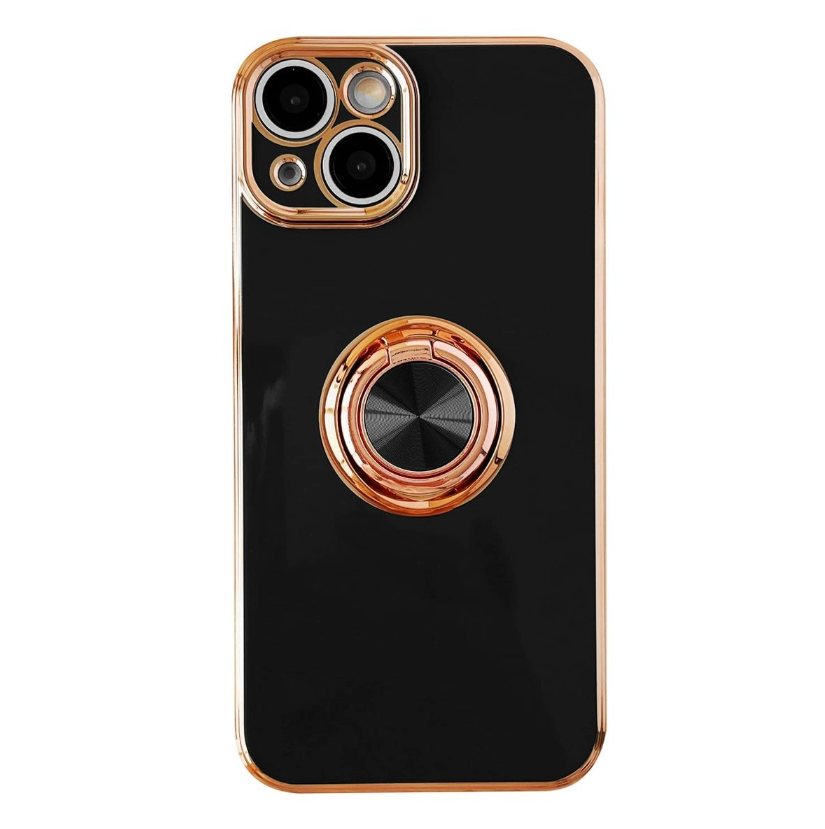 Classic Electroplated Design Phone Cover For iPhone 13 - Black
