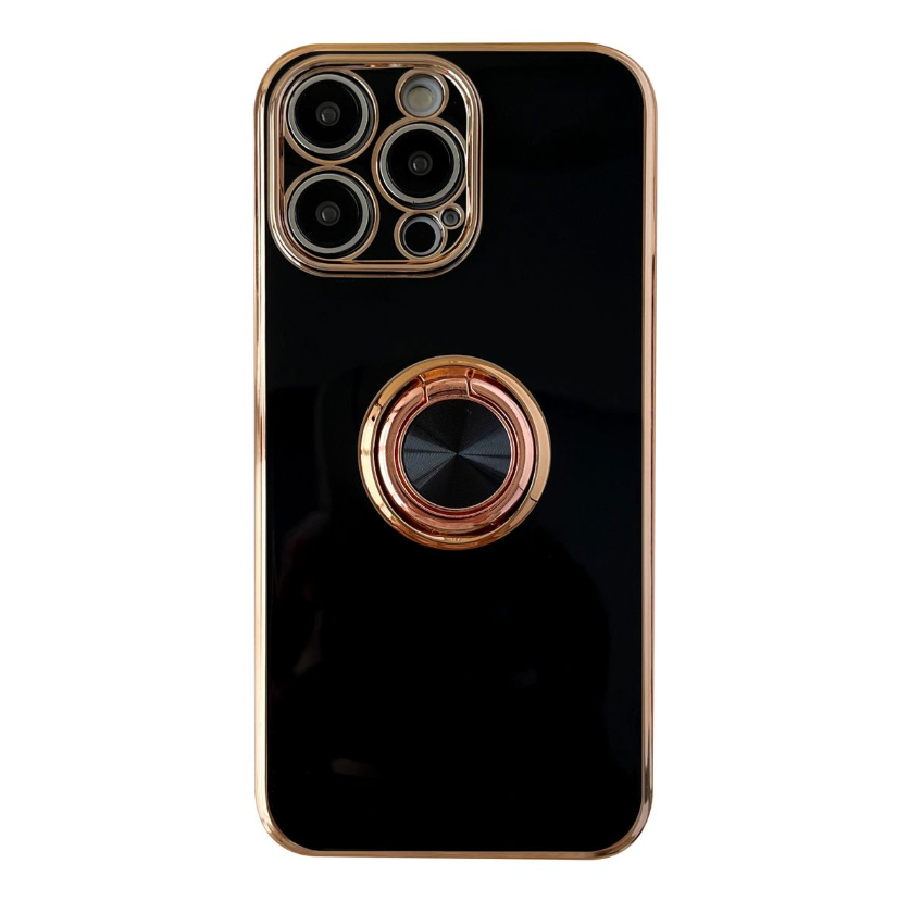 Classic Electroplated Design Phone Cover For iPhone 14 Pro Max - Black