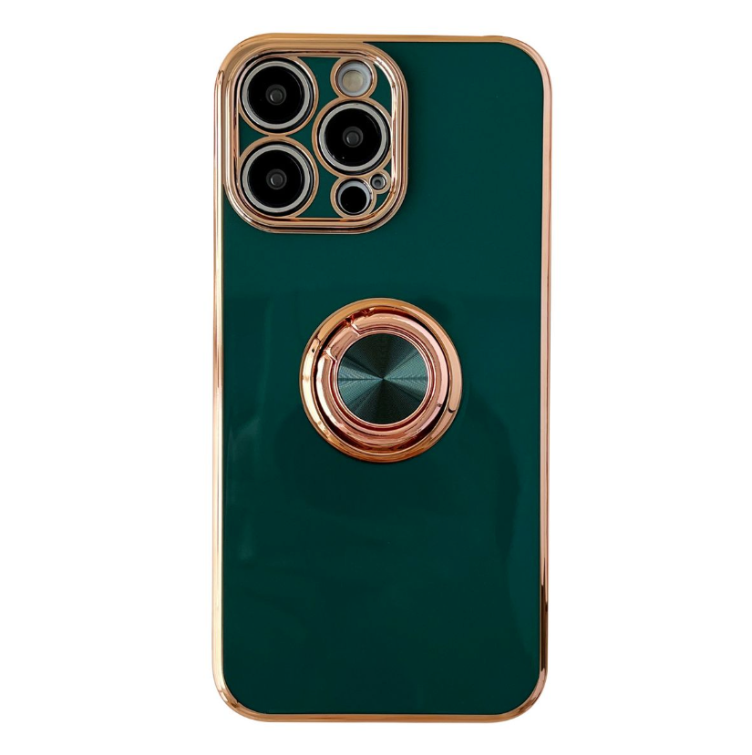 Classic Electroplated Design Phone Cover For iPhone 13 Pro Max - Dark Green